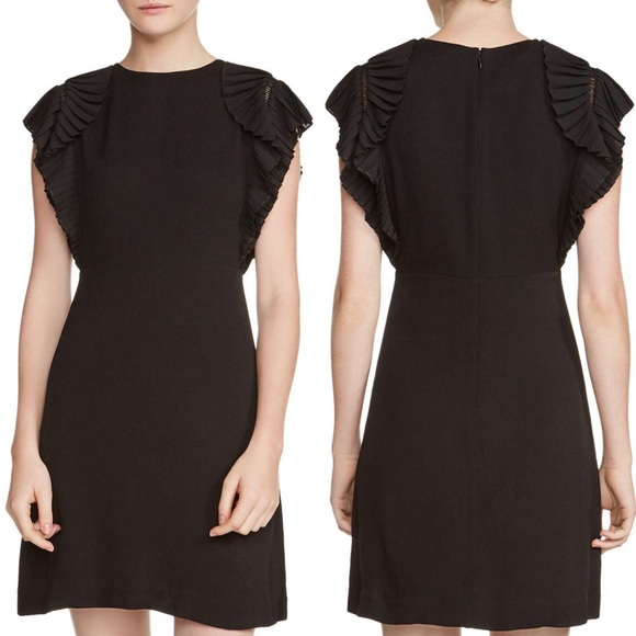 Maje Dresses & Skirts - Maje Rolana Pleated Sleeve Little Black Dress